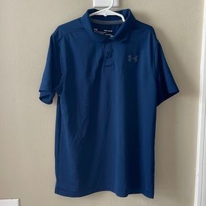 Under Armour boys heat gear navy golf shirt size YM